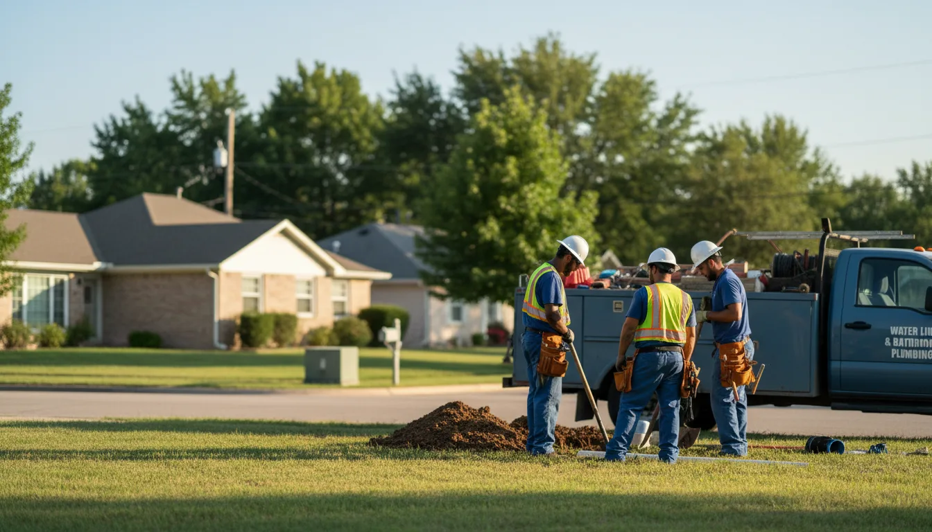 Residential water line and bathroom plumbing service in Sterling City, TX